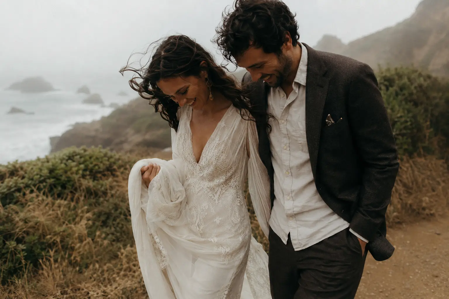 A couple sharing a quiet candid moment